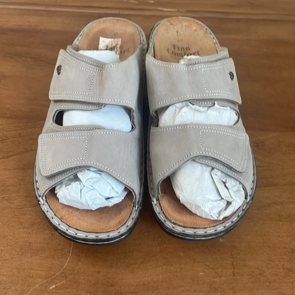 Finn Comfort Gray Slide Sandals Size 41